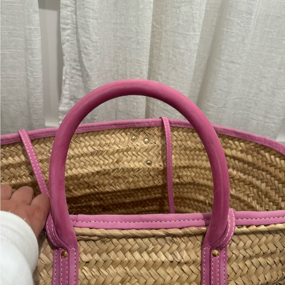 Jacquemus Pink Trimmed Straw XL Tote - Picture 5 of 7